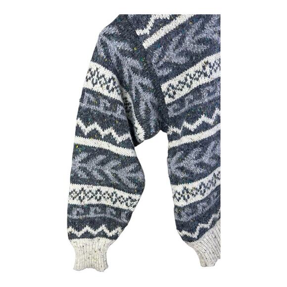 VINTAGE Peter England Wool Sweater Adult XL Thick Cable Knit Crew Neck Fisherman - Picture 7 of 11